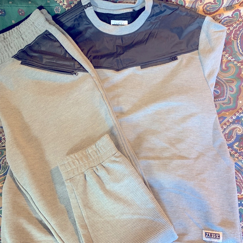 Gray sweatsuit